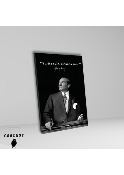 Tekli Dikey Kanvas Makam Panosu Atatürk Sözleri ‘yurtta Sulh, Cihanda Sulh.’ fiyatları