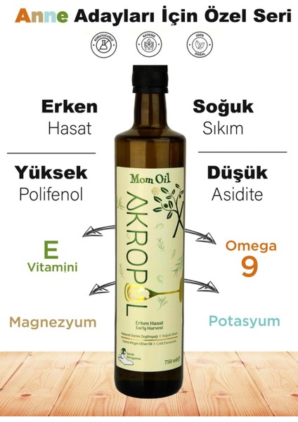 Hamileler Için Soğuk Sıkım Erken Hasat Natürel Sızma Zeytinyağı - Organik Zeytinyağı 750 ml Cam Şişe