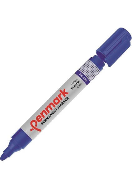 Markör Permanent Yuvarlak Uç Mavi HS-405