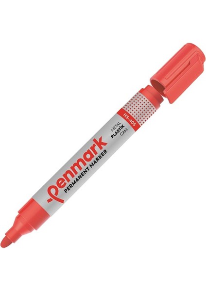Markör Permanent Yuvarlak Uç Kırmızı HS-405