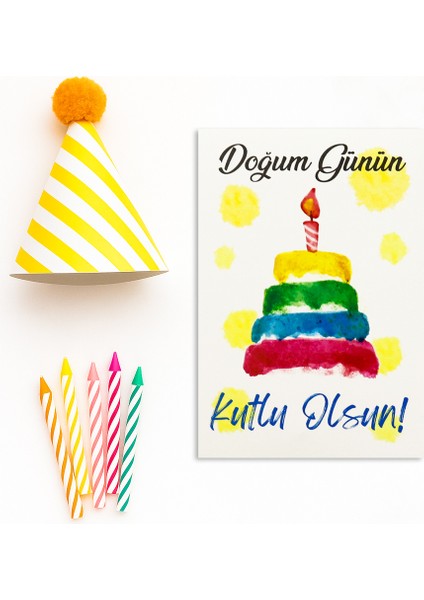 10X14 cm Doğum Günü Tebrik Kartı 10 Adet Model-3