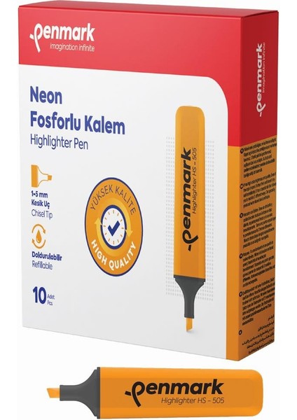 Fosforlu Kalem Neon Turuncu HS-505 03