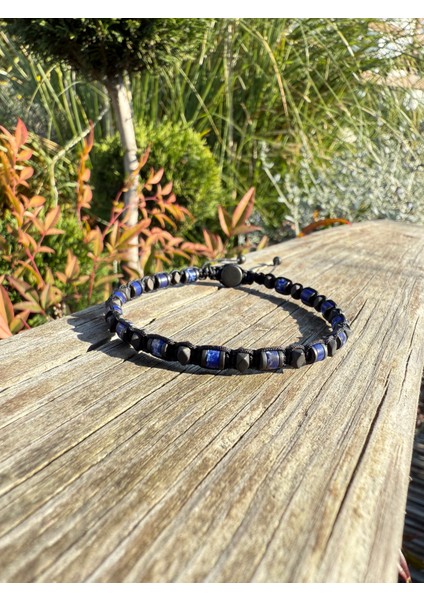Varisit, Hematit Bileklik - İden Black Blue Bileklik - Tasarım Bileklik 4 mm Ayarlanabilir fırsatları