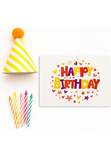 10X14 cm Doğum Günü Tebrik Kartı 10 Adet Model-10