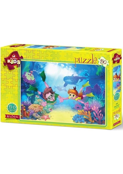 Puzzle Kıds 50 Parça Dalgıç Çocuklar 4499