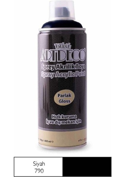 Akrilik Sprey Boya 400 ml Mat Siyah M790
