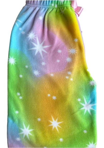 Kadın Desenli Yumuşak Polar Cepli Kışlık Pijama Eşofman Tek Alt fırsatları