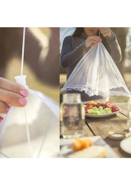 Gıda Koruma Şemsiyesi - Yiyecek & Yemek Sinek Koruyucu Tül Aparat, Piknik ve Kamp Için Tül Sineklik modelleri