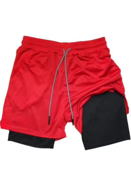 Cepsiz 2'si 1 Arada-Gym-Fitness-Antrenman-Kısa Taytlı Şort- Taytlı Şort Birleşik 2'si 1 Arada fiyatları