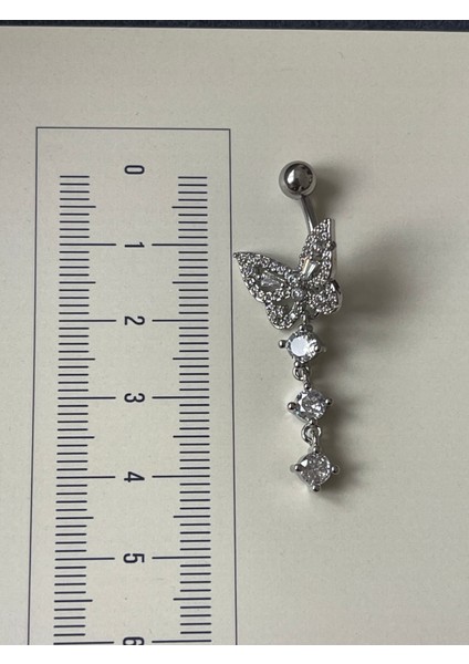 316 L Cerrahi Çelik Kelebek Göbek Piercingi Zirkon Taşlı Sallantılı Göbek Piercingi fiyatları