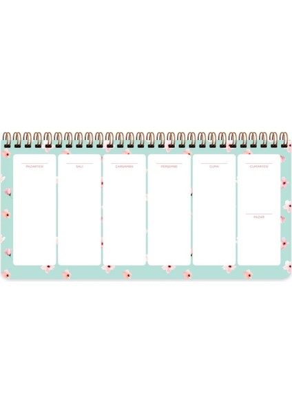 Spiralli Planner Su Yeşili 13X27