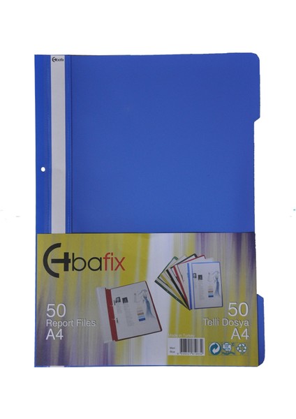 Telli Dosya Plastik Xl Mavi A4