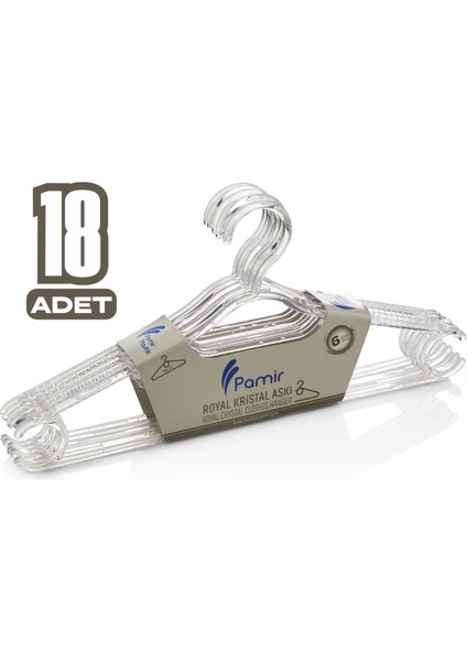 18 Adet Royal Kristal Askı Elbise Askısı