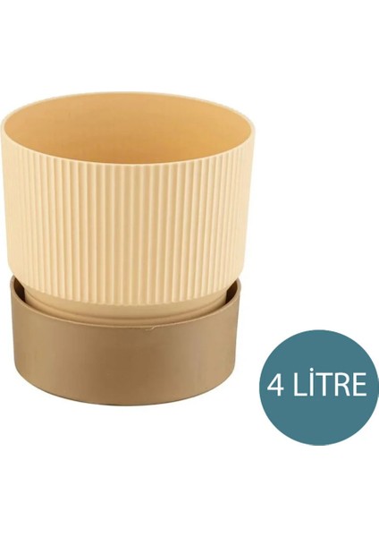 3 Adet Ixora 4 Litre Çift Renk Dekoratif Tabaklı Saksı 19 cm fiyatları