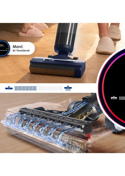 Tıneco Akıllı Islak & Kuru Kablosuz Şarjlı , Kablosuz Dikey Şarjlı Floor One S5 Süpürge