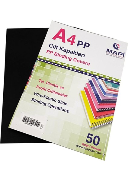 Cilt Kapağı Plastik Opak A4 450 Mic Siyah 50 Li 204 25 01