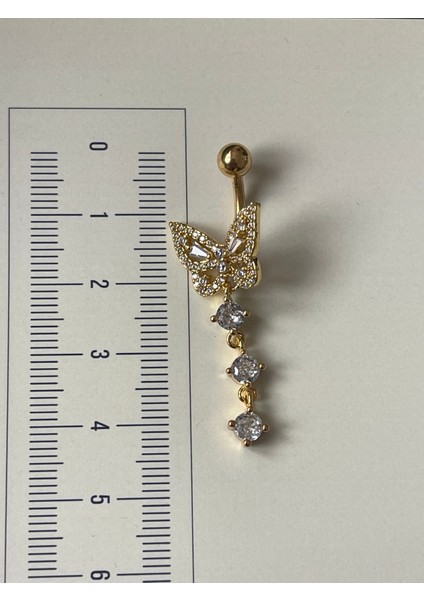316 L Cerrahi Çelik Kelebek Göbek Piercingi Zirkon Taşlı Sallantılı Göbek Piercingi fiyatları