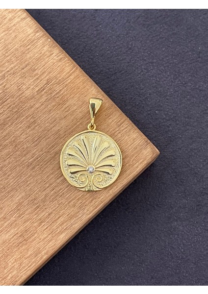 925 Ayar Tek Taşlı Yaşam Ağacı Gümüş Kolye Ucu Madalyon Yaşam Ağacı