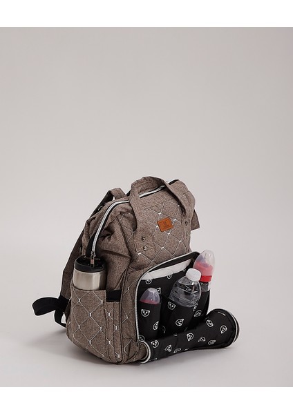 Mamma Premium / Smile Anne Bebek Bakım Sırt Çantası Termal Biberonluk ve Bebek Arabası Askı Aparatı Hediyeli