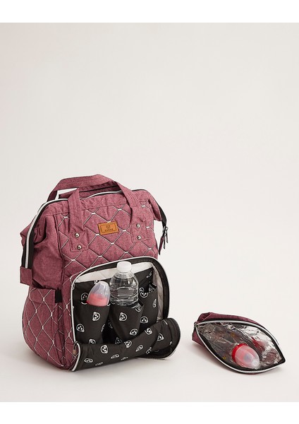 Mamma Premium / Smile Anne Bebek Bakım Sırt Çantası Termal Biberonluk ve Bebek Arabası Askı Aparatı Hediyeli