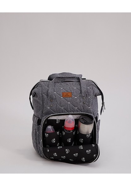 Mamma Premium / Smile Anne Bebek Bakım Sırt Çantası Termal Biberonluk ve Bebek Arabası Askı Aparatı Hediyeli