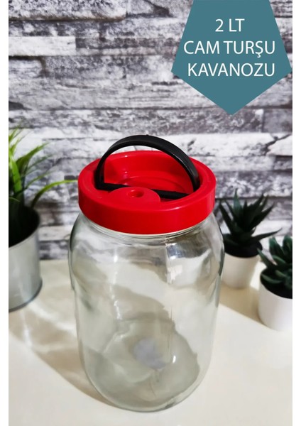 2 Litre Kapaklı Cam Saklama Kavanozu Turşu, Bakliyat & Reçel Için