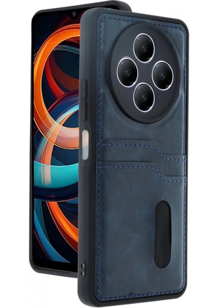 Xiaomi Redmi 14C Kılıf Sara Kartvizitli Deri Kılıf - Lacivert