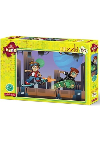 Puzzle 50 Parça Kaykaycı Çocuklar 4502
