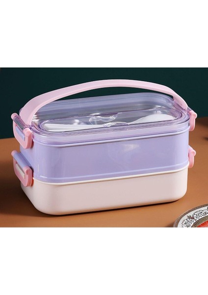 1400 ml Mor Paslanmaz Çelik Yemek Kabı - Beslenme Kabı