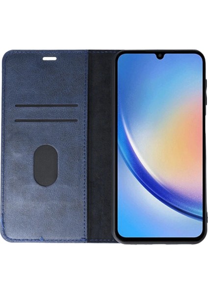 Samsung Galaxy A24 4g Kılıf Trend S Plus Kapaklı Kılıf - Lacivert