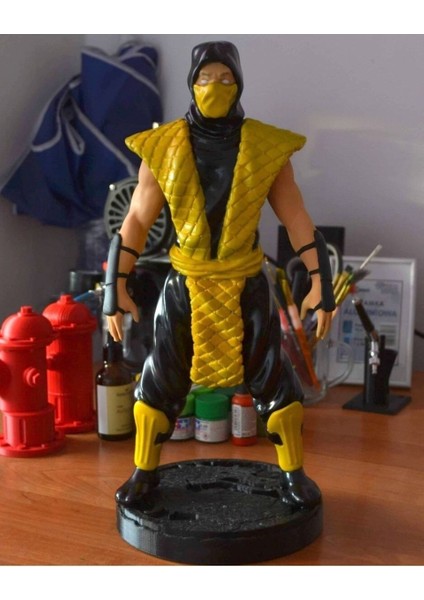 Mortal Kombat Scorpion Boyalı Figür 25 cm Büyük Boy