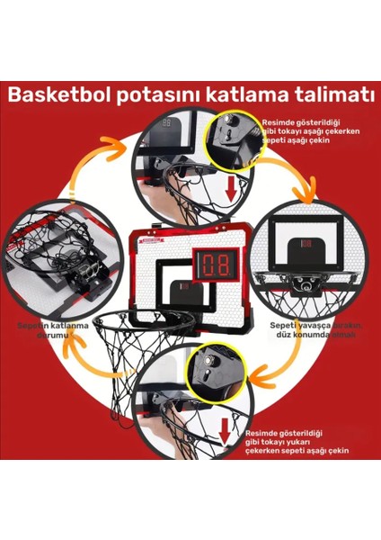 Skor Tabelası Kolay Kurulumlu Basketbol Potası Matkap Gerektirmez, Iç/dış Mekan 2 Yıl Garantilidir