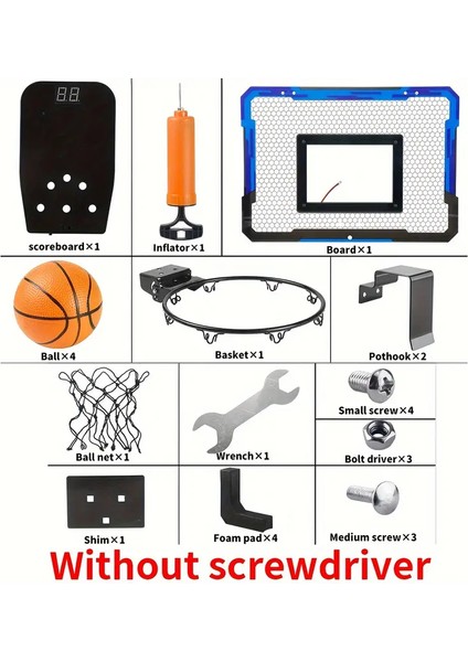 Skor Tabelası Kolay Kurulumlu Basketbol Potası Matkap Gerektirmez, Iç/dış Mekan 2 Yıl Garantilidir