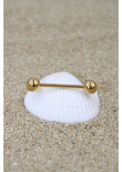 Piercing Dil Piercing Cerrahi Çelik Gold Renk Top Çap 6 mm