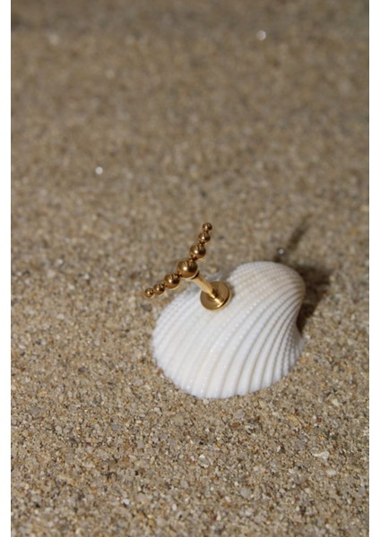 Piercing Cerrahi Çelik Piercing Kıkırdak Tragus Conch Helix Gold Renk Yedi Top Labret