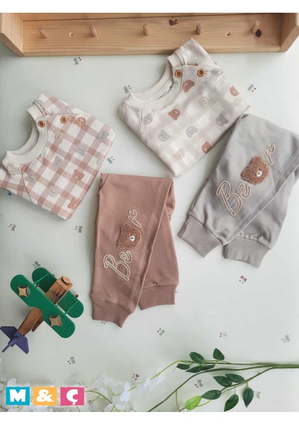 Mevsimlik Iki Iplik Erkek Ayıcık Bebek Alt Üst Pamuklu Takımı Cotton Baby Set Outfit modelleri
