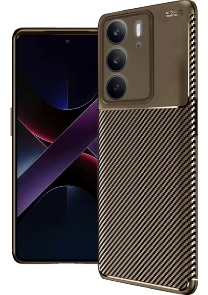 Realme C75 4g Auto Focus Karbon Kapak - Kahverengi