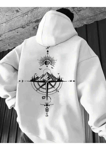 Pusula Baskılı Özel Tasarım Oversize Sweatshirt fiyatları