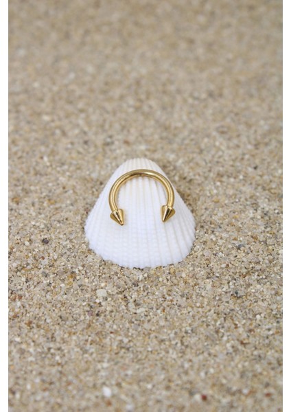 Piercing Cerrahi Çelik Piercing Halka Kıkırdak Septum Tragus Conch Helix Gold Renk Spayk Halka