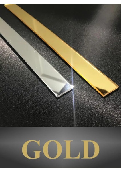 Dekoratif Şerit Ayna Pleksi Duvar Süsü 4 cm x 100CM ( Yapışkanlı )