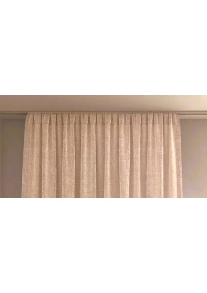 Düz Pilesiz Keten Bej Tül Perde fiyatları