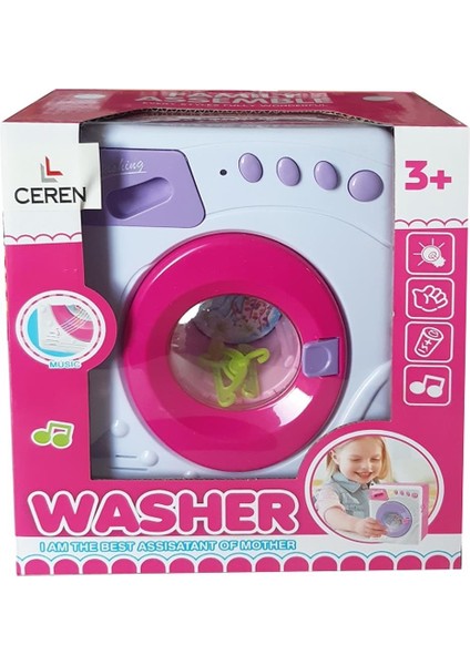 Oyuncak Işıklı Pilli ve Sesli Çamaşır Makinasi
