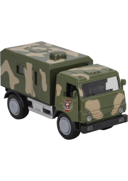 Birlik 1:36 Metal Çekbırak Işıklı Askeri&polis Kamyonları FY5077P-12D
