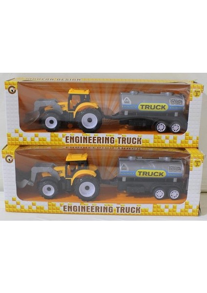 Oyuncak Çekbırak Iş Makinesi Traktörleri Kutulu 9985-4A