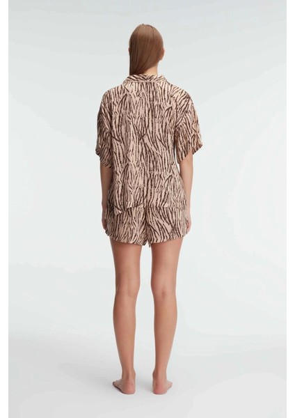 Anıl 9898 Kadın Kısa Kol Viskon Kumaş Desenli Pijama Takımı modelleri