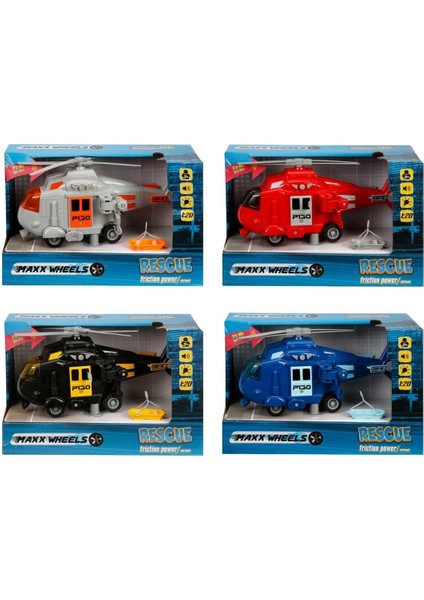 Oyuncak Maxx Wheelss Sesli ve Işıklı 1:20 Kurtarma Helikopter Rescue 20 cm