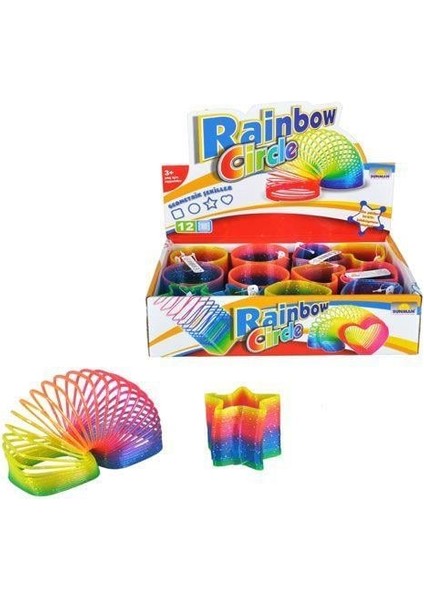 Oyuncak Rainbow Şeffaf Renkli Şekilli Stres Yayı