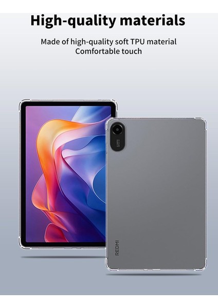 Xiaomi Redmi Pad 2 11 Inç 2025 Kılıf Şeffaf Silikon Köşe Korumalı Clear Darbe Emici Arka Kapak fiyatları