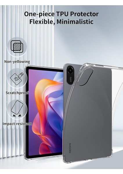 Xiaomi Redmi Pad 2 11 Inç 2025 Kılıf Şeffaf Silikon Köşe Korumalı Clear Darbe Emici Arka Kapak modelleri