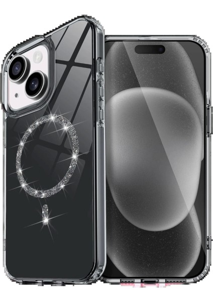 Apple iPhone 15 Live Diamond Magsafe Kapak - Siyah